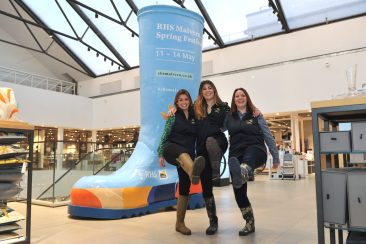 John Lewis Store Launches 2023 RHS Malvern Spring Festival Giant Welly Tour